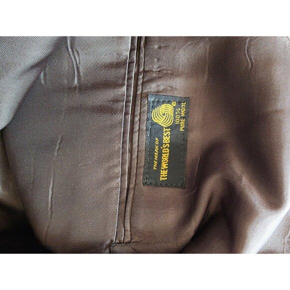 Strathmore Mens Wool Brown Blazer Suit Jacket 100% Pure Wool 2-Button Style 42 - Picture 6 of 10